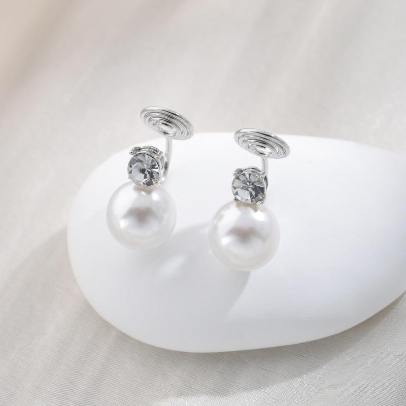 Kamelie Mückenspirale Halter Perlenblume Retro Ohrclips Ohrringe - Kein Piercing erforderlich