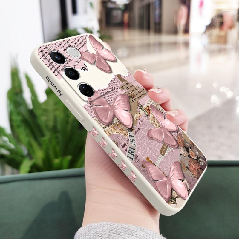 

Paper Butterfly Phone Case For VIVO V30 V29 V29E V27 V27E V25 V25E V23 V23E V21 V20 Y20 Y12 Y21 Y22 Y50 Y35 Y76 Y36 Pro 4G 5G Y76 5G