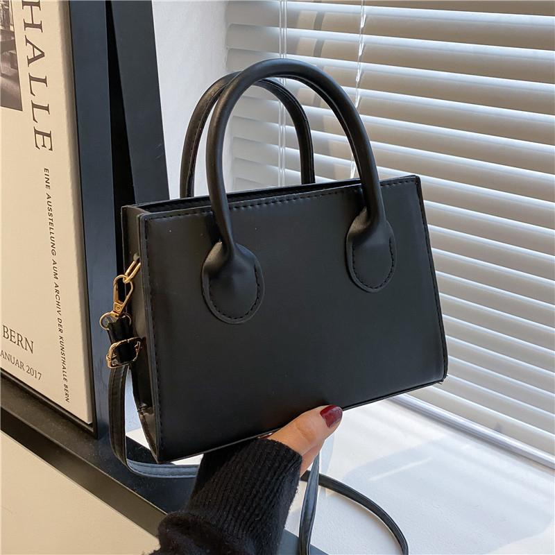 Minimalist Black Square Bag  All-game Wrist Top Bag  Classic Shoulder Bag