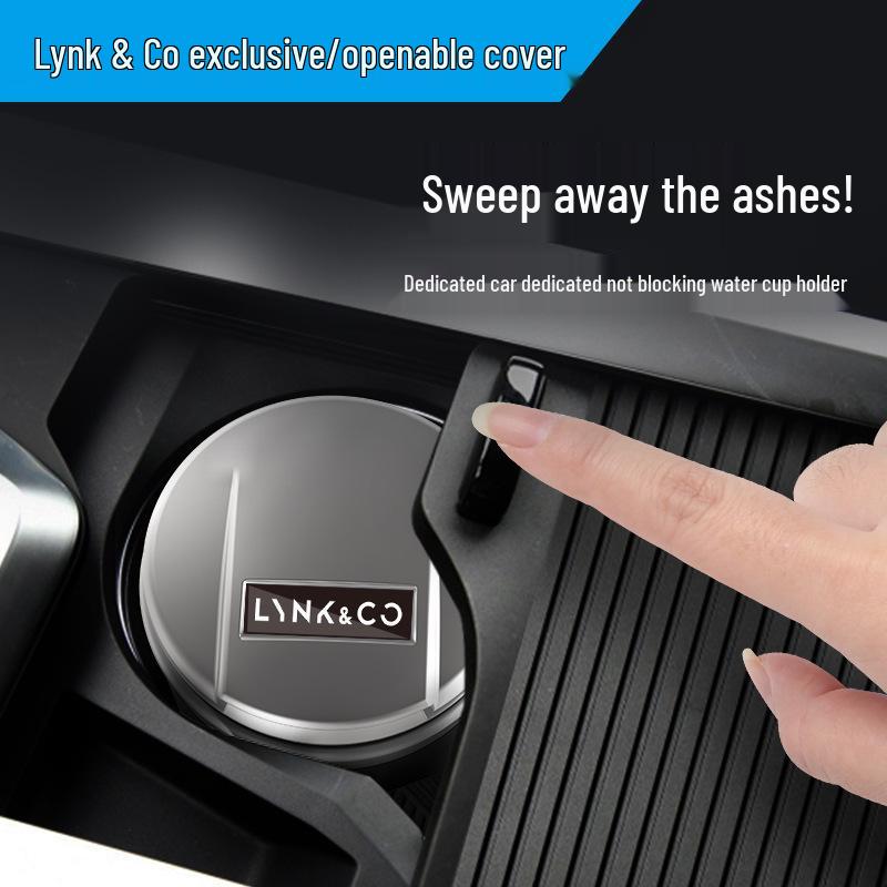 Compatible Ashtray for Lynk & Co Models 03, 09, 01, 06, 05, 02, ZERO - Features Cover & LED Light