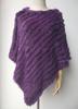 2022 Autumn/Winter Handmade Real Rabbit Fur Knit Triangle Shawl & Women's Pullover Cloak