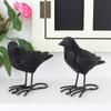 Simulation Crow Ornament Set 2: Creative Halloween Home Garden Animal Decoration Statue Resin Handicrafts