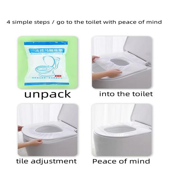 10pcs Travel Disposable Toilet Seat Cover Waterproof Portable Toilet Mat Baby Pregnant Mother, Individually Packed