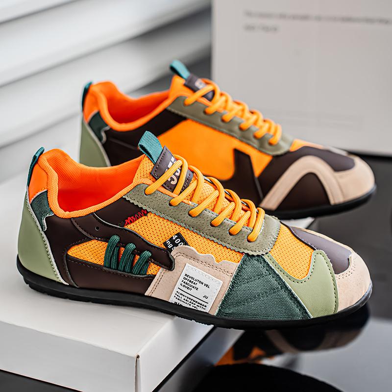 

Men s Casual Versatile Board Shoes Breathable Comfortable Increased Height Small White Shoes Summer Trendy Sporty Wear Resistant 46 оранжевый