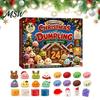 Christmas Party Favors Stocking Stuffers Advent Calendar with 24Pcs Squeeze Dumplings, Soft Sensory Fidget Holiday Games for Classmates Friends