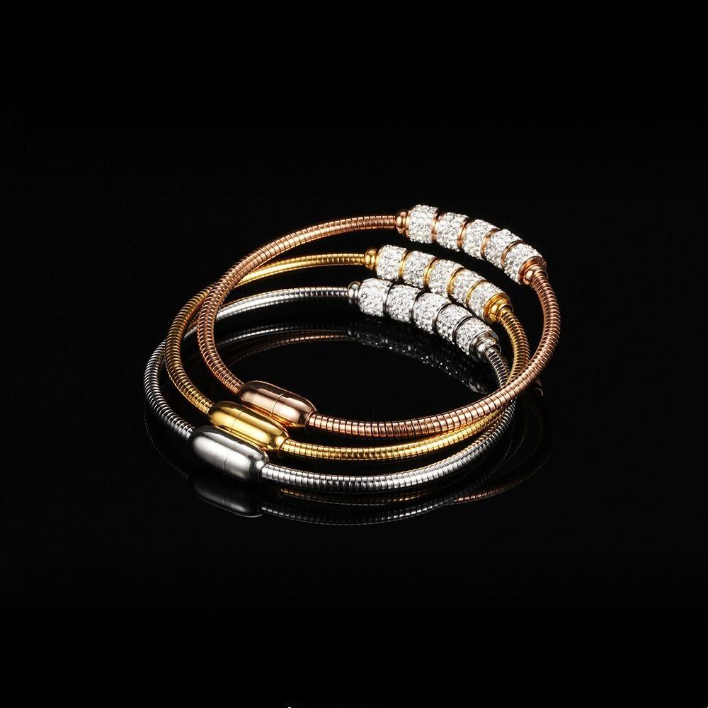 Stainless Steel Woman Bracelet Magnetic Clasp Snake Bone Bracelet Simple Men Bangles  Jewelry Gift