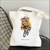 Harajuku Cute Bear Art Shoulder Bags Kawaii Tote Handbag Canvas Girl Environmental Large Capacity Portable Shopping Bag