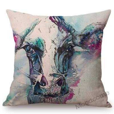 Nordische Aquarell Schöne Kuh Malerei Heim Dekoration Sofa Überwurf Kissenbezug Ölgemälde Baumwolle Leinen Stuhl Sitzkissenbezug
