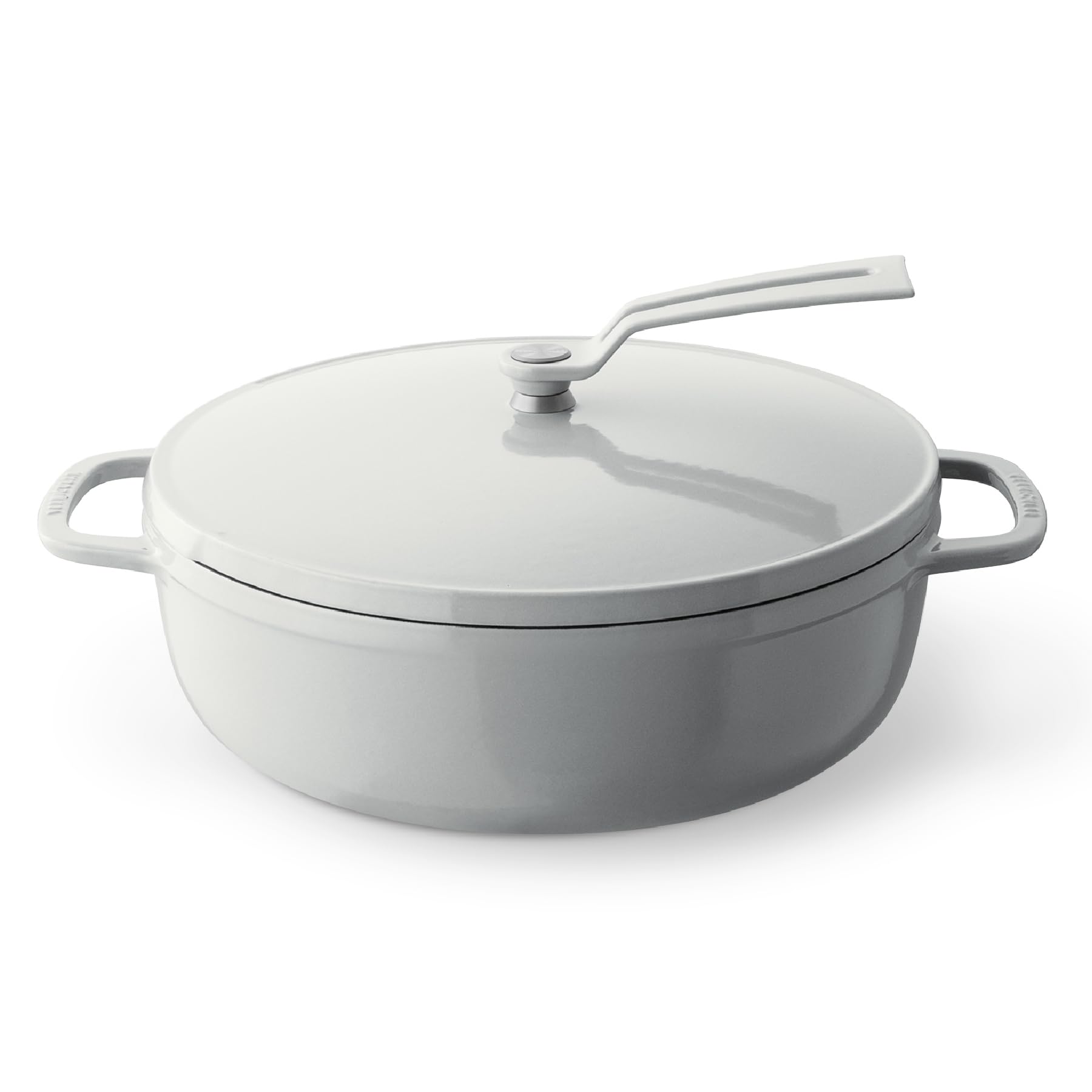 

Vermicular Cast Enamel Pot 26cm Sea Salt White Waterless Cooking Waterless Bake Dedicated Recipe Book Included Oven Pot 2 Self Standing Lid [Shallow