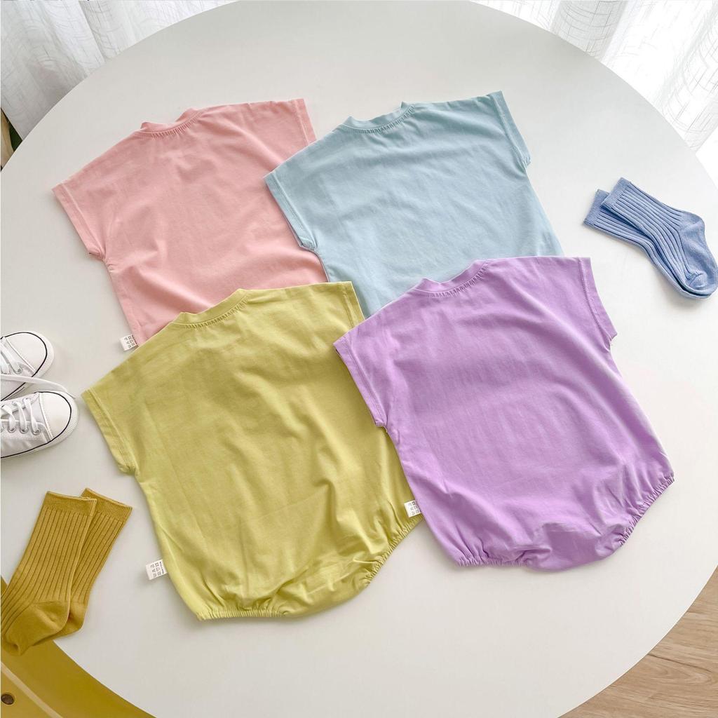 Unisex Cartoon Summer Baby Bodysuit with Snap Crotch