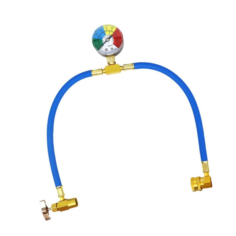 Vehicle Recharge Measure Hose Kit High Pressure Resistant Metal Air Conditioner Hose with Accurate Gauge for Car AC Refill