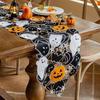 35x88cm Halloween Table Runner Pumpkin Ghost Bat Spiderweb Embroidered Tablecloth Vintage Fall Dining Party Cabinet Decor