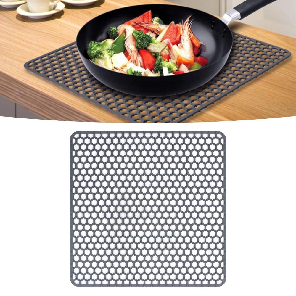 Kitchen Accessory Mesh Sink Mat Silicone Fast Draining Sink Protector Durable Quick Drying Dish Drying Pad Kitchen
