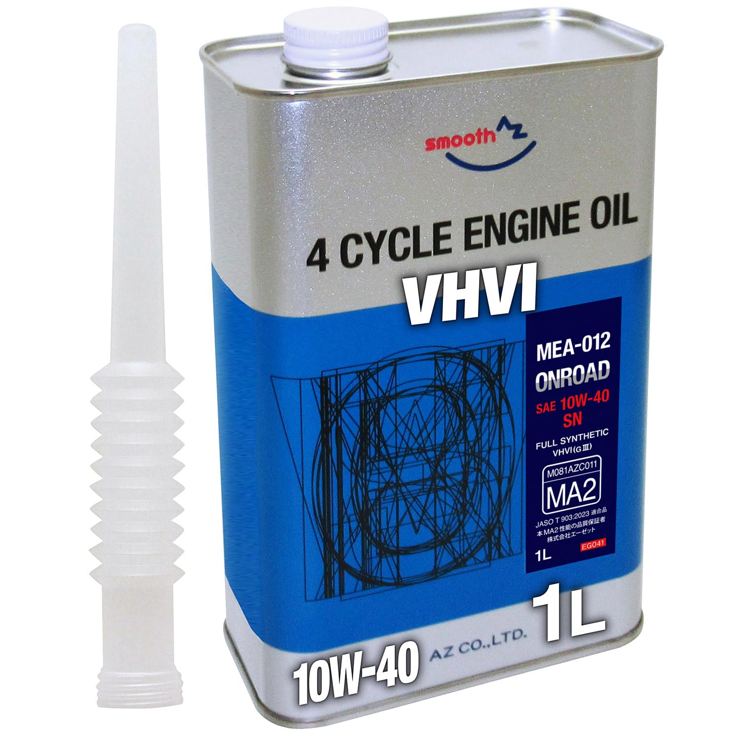 

AZ MEO - 012 4T Моторное масло для мотоциклов 10W-40 SL/MA2, модель: EG041 1L