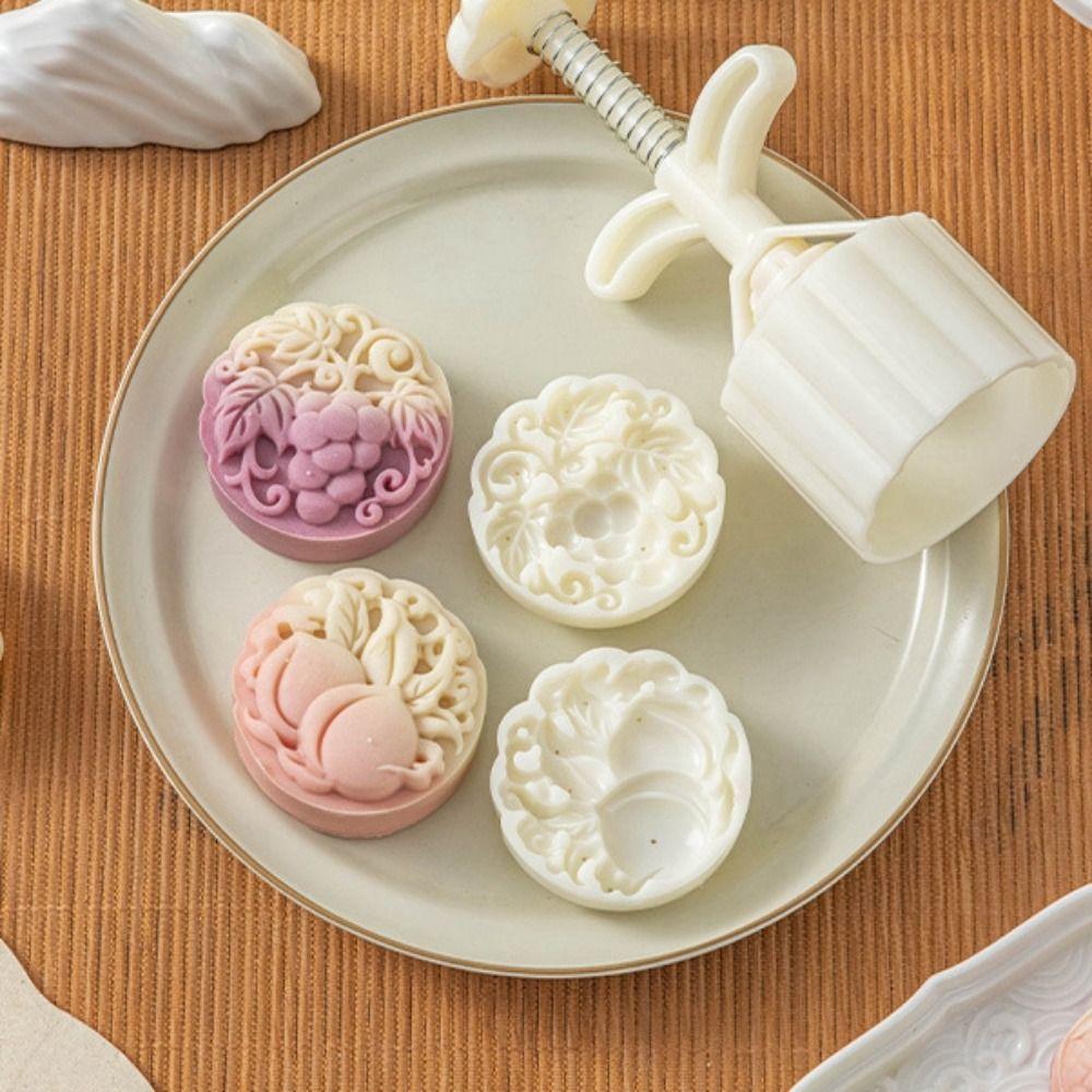 Plastic Litchi Shaped Mooncake Mold Non-Stick Cookie Stamp Durable Dessert Mold Ice Skin