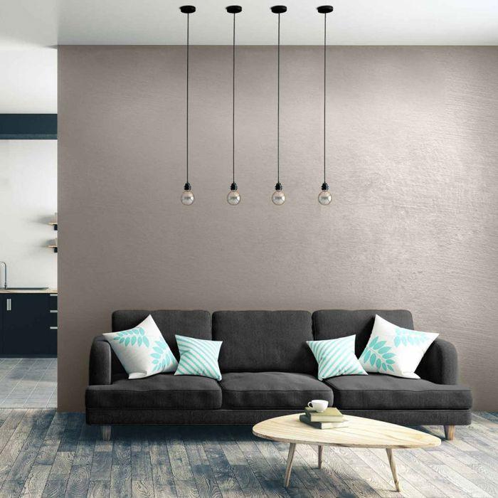 Suspension Hang - Hoopzï - 1 Corde - Lin Noir - Douille Noire - Design Contemporain