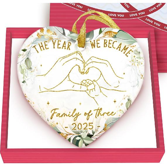 GOSSBY Friendship Ornament for Women for Friend - Friends That Turned into Family - Heart-Shaped Ceramic Xmas Decoration for Tree 2025