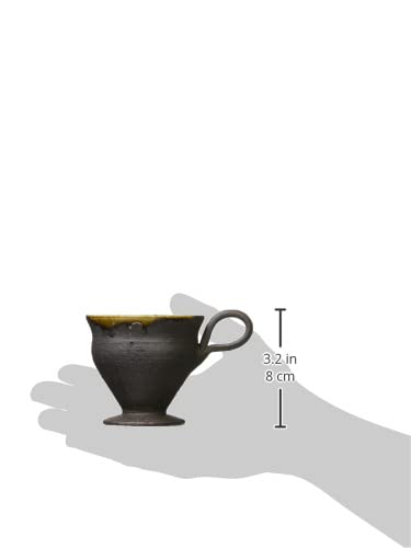 Marui Seito Shigaraki Ware Hechimon Demitasse šálek s hnědou etiketou