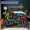 Fun Colorful Style Pattern Bedding,Quilt Set Quilt Cover Pillowcase Home Birthday Gift (1*duvet Cover+2*pillowcase,without core)ZSJT0917444