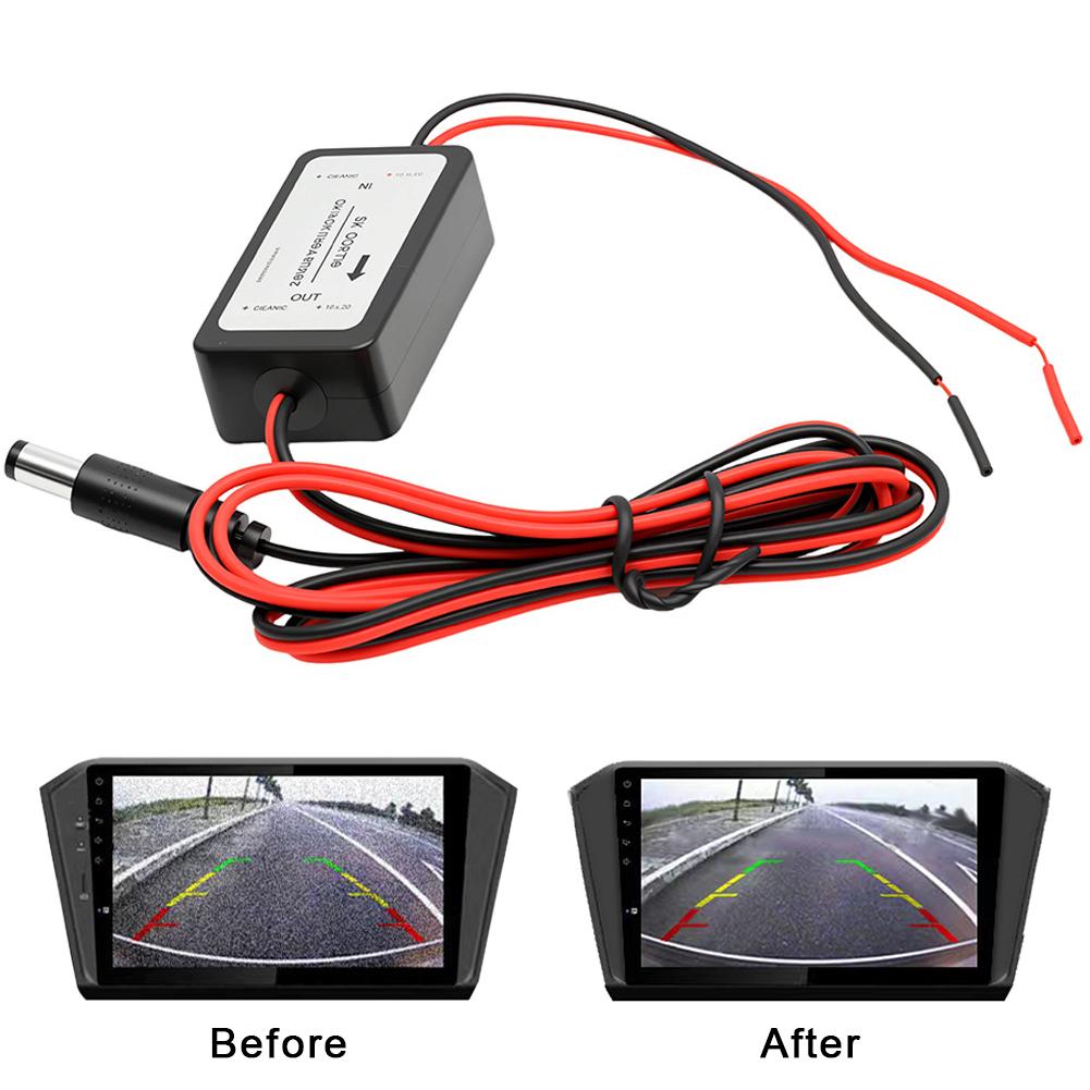 Car Backup Camera Voltage Regulator for Car Reverse Camera Filter Eliminate Interference Lines DC Plug Design Stabilizer