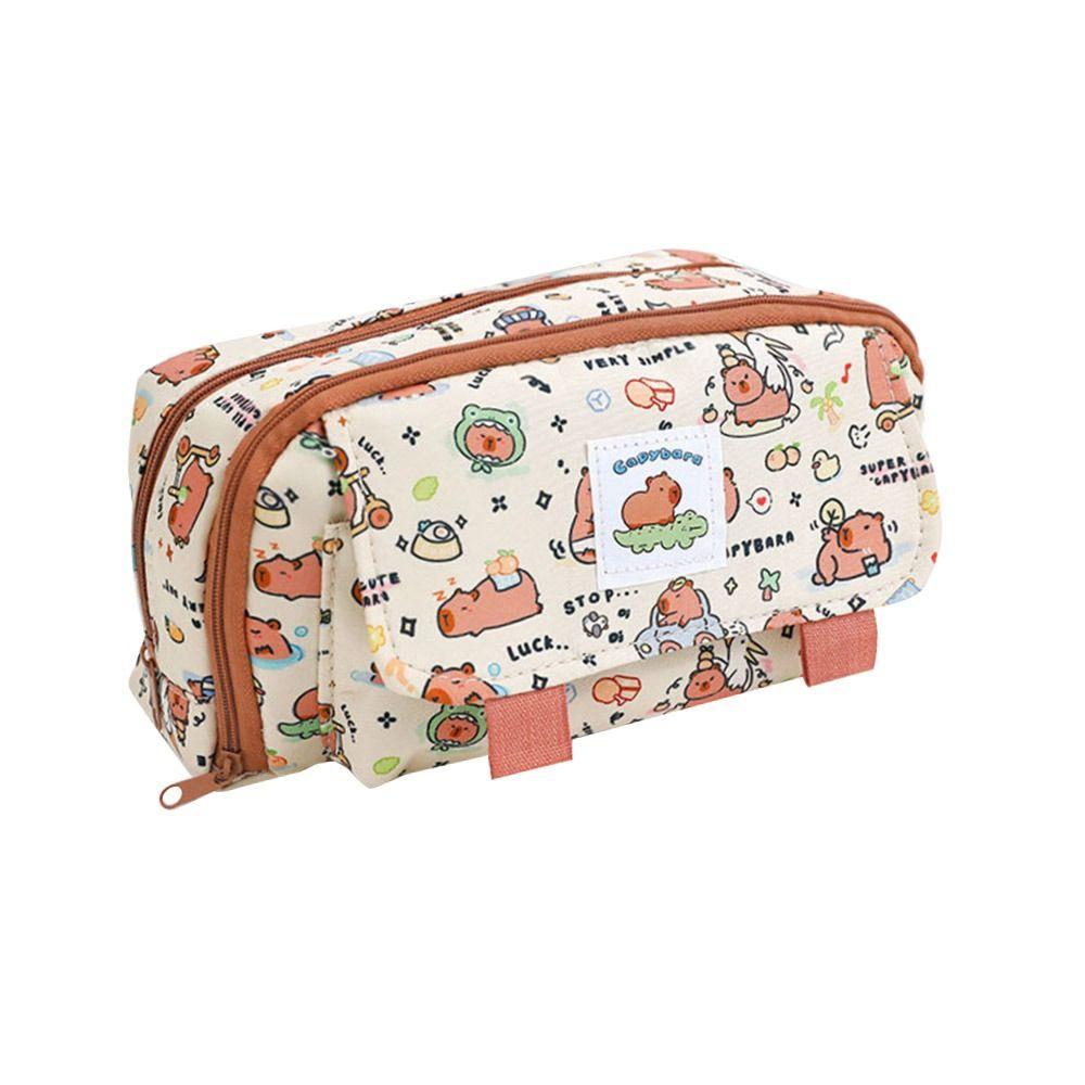 

Мультяшный принт Капибара пенал большой емкости ручка коробка для офиса школьные принадлежности Vacation Capybara