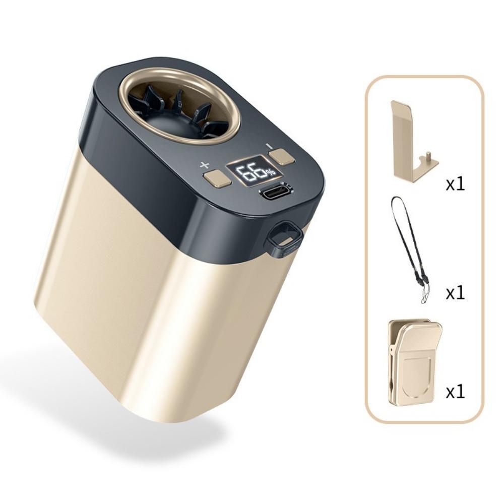 Rechargeable Hanging Neck Fan Hand Free Mini Electric Fan Portable Waist Clip Fan  Cooling золотой