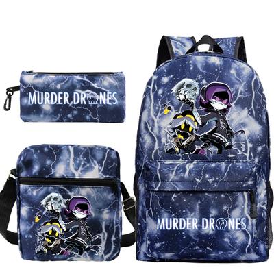 New Murder Peripheral Trend Shoulder Backpack Set Casual Pencil Bag Elementary and Secondary School Bag
