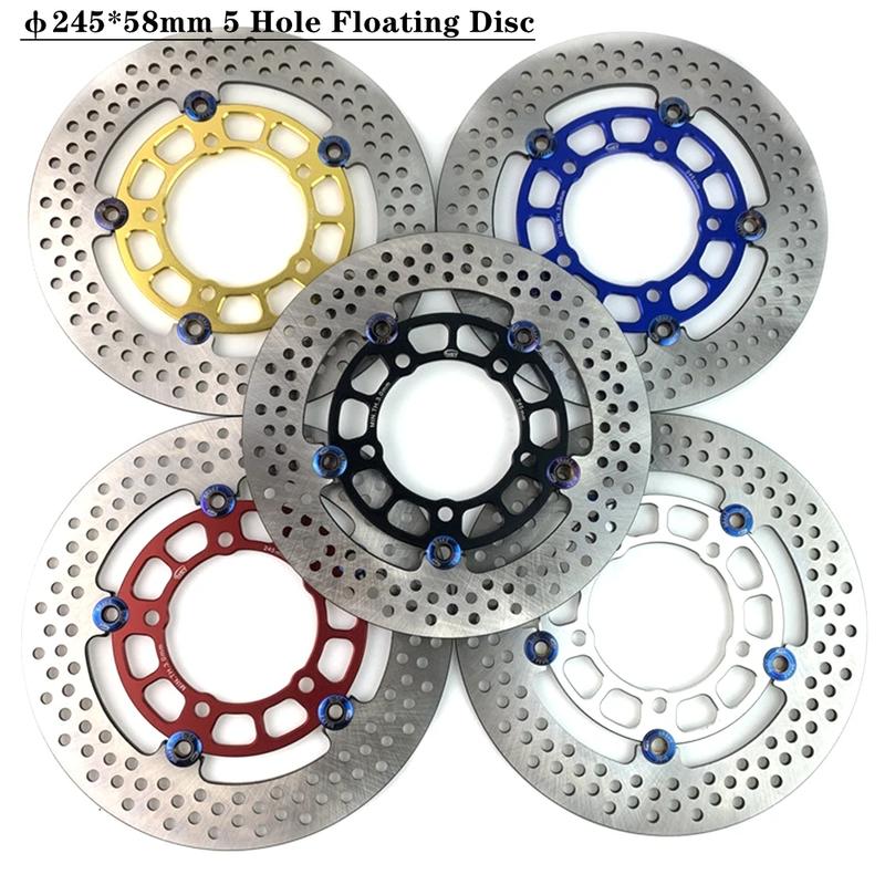 CNC 245mm*58mm 5 Löcher Schwimmende Scheibe Motorrad Bremsscheibe Für Honda Yamaha Roller Aerox Nitro Cygnus-X BWS Zuma RSZ FORCE