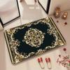 VIKAMA Baroque-Style Decorative Flannel Doormat Entrance Hall & Bathroom Mat Machine Washable Home Decor Rug