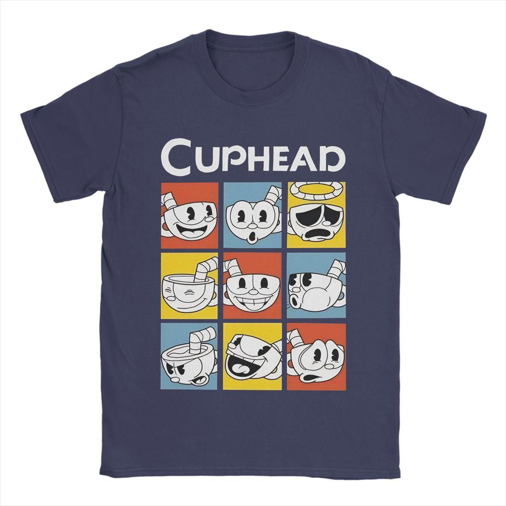 The Cuphead Show T Shirts Mens  Cotton Funny TShirts Round Collar  Tee Shirt Short Sleeve Tops Party