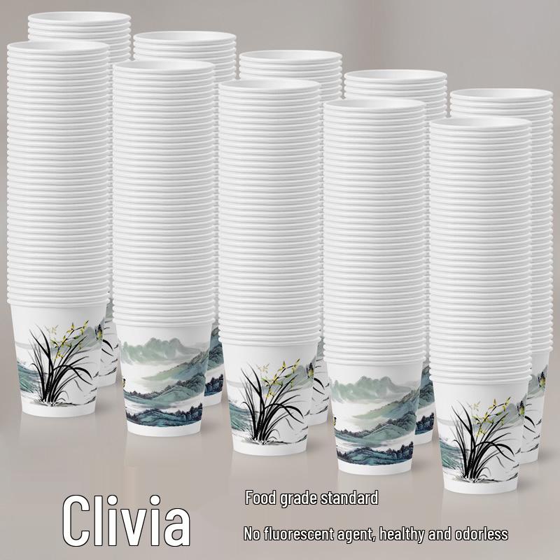 Durable Thickened Disposable Paper Coffee Cups for Home and Office
