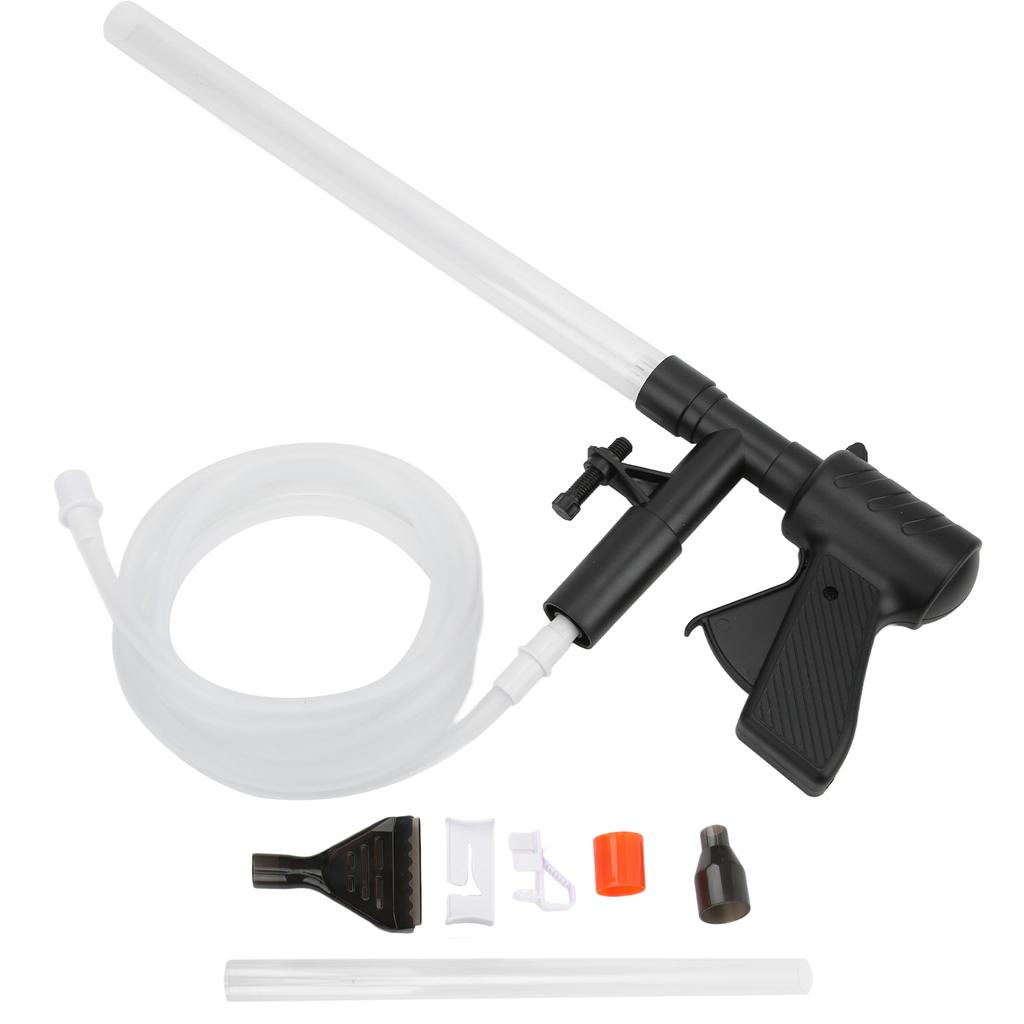 Aquarium Gravel Cleaner Pneumatic Long Nozzle Quick Fish Tank Water Changer with Air Pressure Button