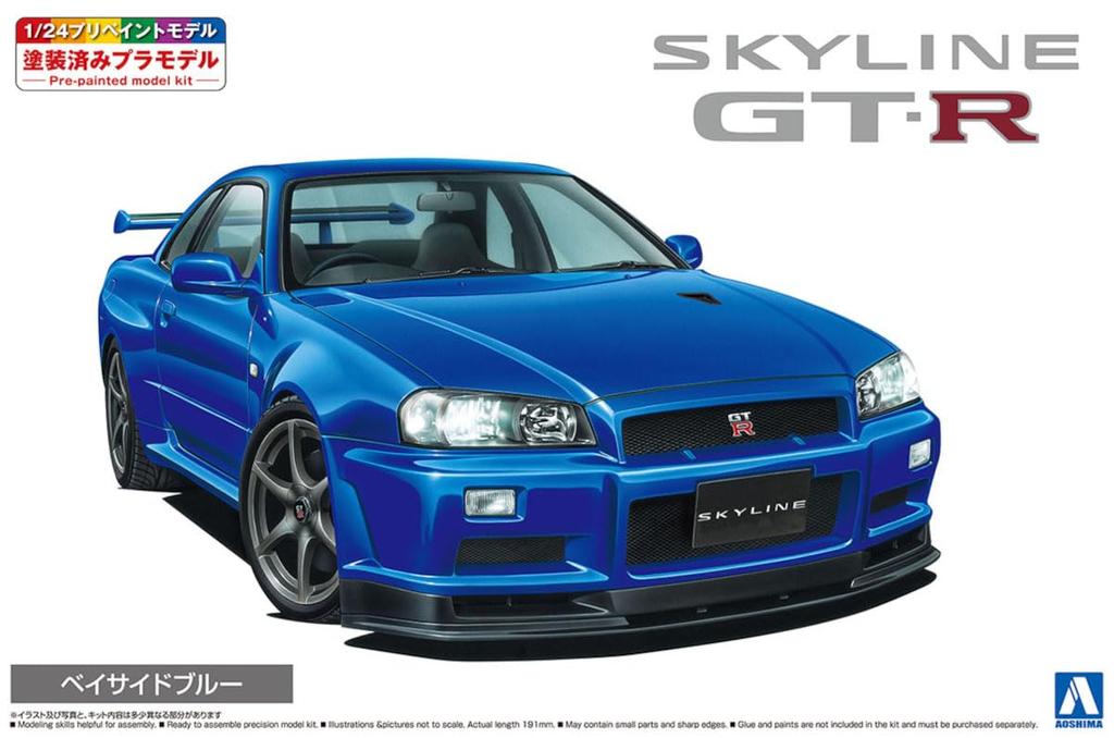 Aoshima Bunka Kyozai Model Series Nissan BNR34 Skyline II 2000 Bayside Blue Plastic Model Kit Co., Ltd. (AOSHIMA) 1/24 Pre-painted GT-R V-spec 03-A