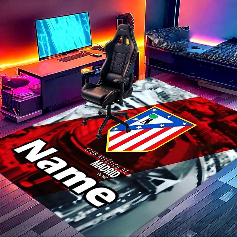 Custom Name Personalized Football Team Print Carpet, Versatile Home Decor Rug, for Playroom, Apartment, Balcony, Entryway, Hallway Gift