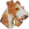 Renhårig Foxterrier - hundformad patch, broderad patch, unik dekoration för Art-Dog ryggsäck