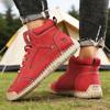 Retro Men's High-top Boots Soft Leather Comfortable Lace-up Casual Footwear Waterproof  Flexible Outdoor Trekking Shoes