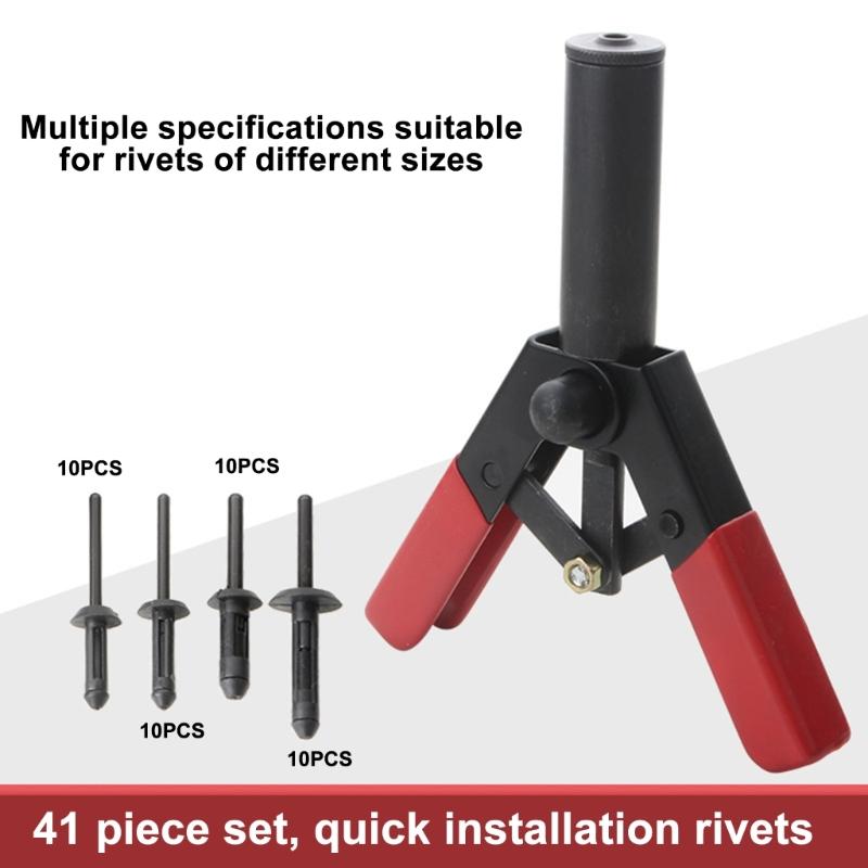 Comprehensive 41pcs Riveting set with Assorted Size Time Savings Riveter Set Upgrades for Mechanics & Home Improvement