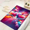 1pc Two love hearts Design Indoor Area Rug - Soft, Anti-Slip, and Durable Gaming Room Decor for Bedroom