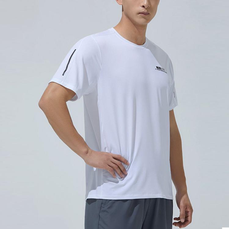 Anta Lifestyle Series Logo Letter Print Round Neck Short Sleeve T-Shirt Men Tops White 952327126-7