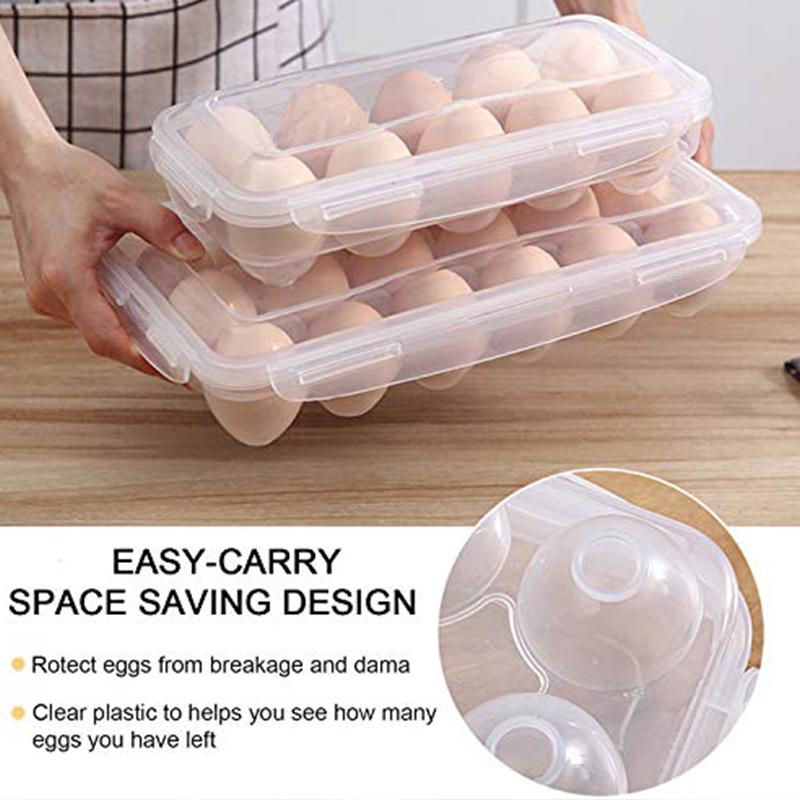 1/2pc 10Grids Egg Storage Box with Lid Kitchen Refrigerator Egg Container Fridge Eggs Organizer Tray Shock Impact Resistant Rack