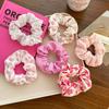 6pcs Set of Pink Peach Blossom Plaid Large Bow Combination Sweet Heart Ponytail Hair Accessories for Daily Wear and Outdoor Date Commuting