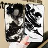 Custodia per Telefono Levi Ackerman Attack On Titan Per IPhone 17 Air 16 15 14 13 Pro Max 11 12 Copertura Nera in Silicone