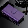 Zipper Leather Wallet Magnetic Detachable Case for Samsung Galaxy S22 Ultra S21 FE S20 A52 A13 A23 A33 A53 A12 Cards Solt Cover