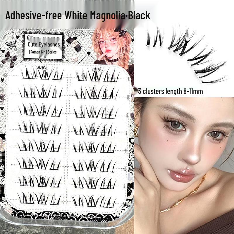 Adhesive-Free Qingqiu Tuoshan Fox Eyelashes: Thick, Natural Black-Brown Chinese Style