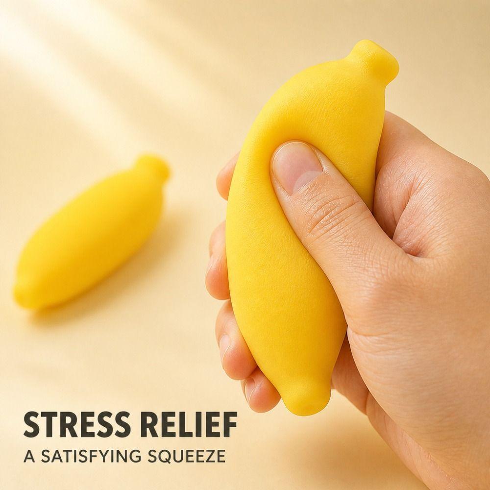 Building Blocks Slow Rebound Fidget Toy Sound Effects Banana Squishy Toy Office Desk Toy