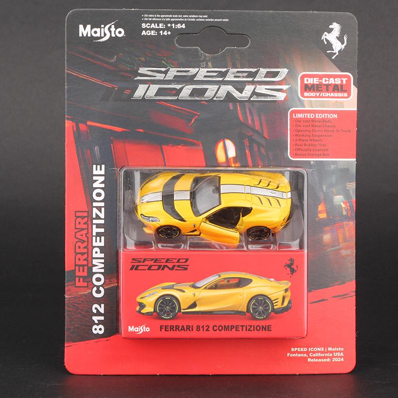 Maisto 1:64 Porsche 911 Taycan Lamborghini Sian Performance Ferrari SF90 Monza SP1 Car Model Alloy Miniature Diecast Toy