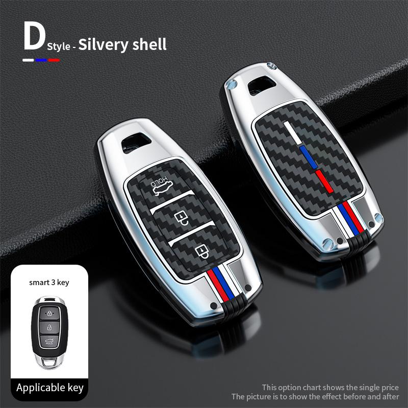 Styling Mouldings Car Alloy Key Case For Hyundai Palisade Grandeur Azera Elantra GT Kona 2018 2019 Smart Remote Fob Protector Co