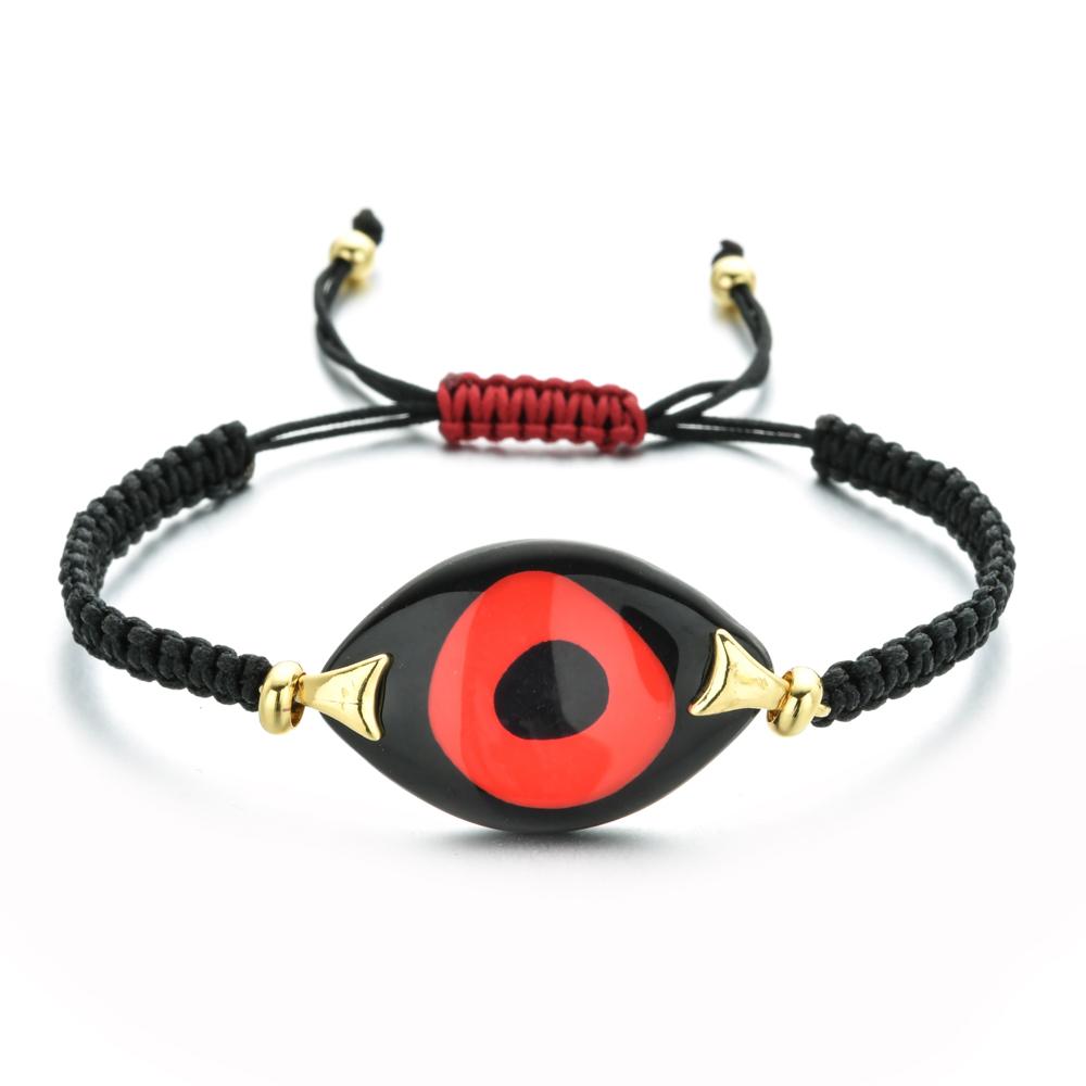 Boho Evil Eye Bracelets Handmade Braided Chain Lucky Jewelry Big Eye Trendy New Fashion Gifts for Women