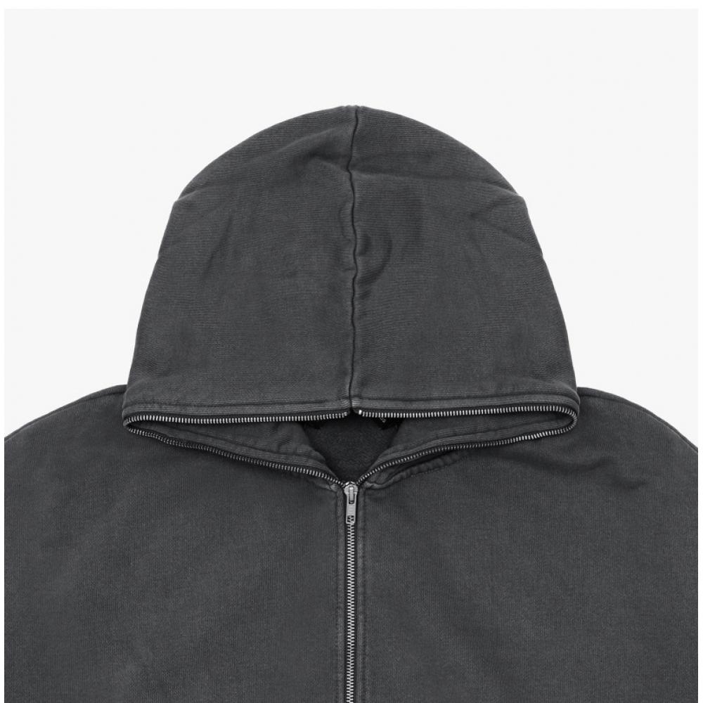 Entai Studio Eternal Zip Washed Black Hoodie Zip Up Es2202wb