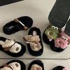 Fashion Versatile Cute Cartoon Soft Cotton Plush Slippers Women's 2025 Autumn and Winter New Outer Wear Fluffy Slippers